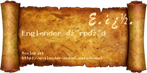 Englender Árpád névjegykártya