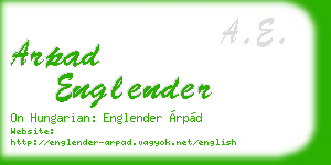 arpad englender business card