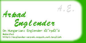 arpad englender business card